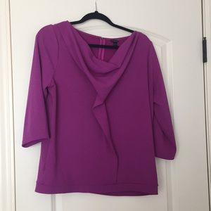 Ann Taylor deep purple three quarter length top